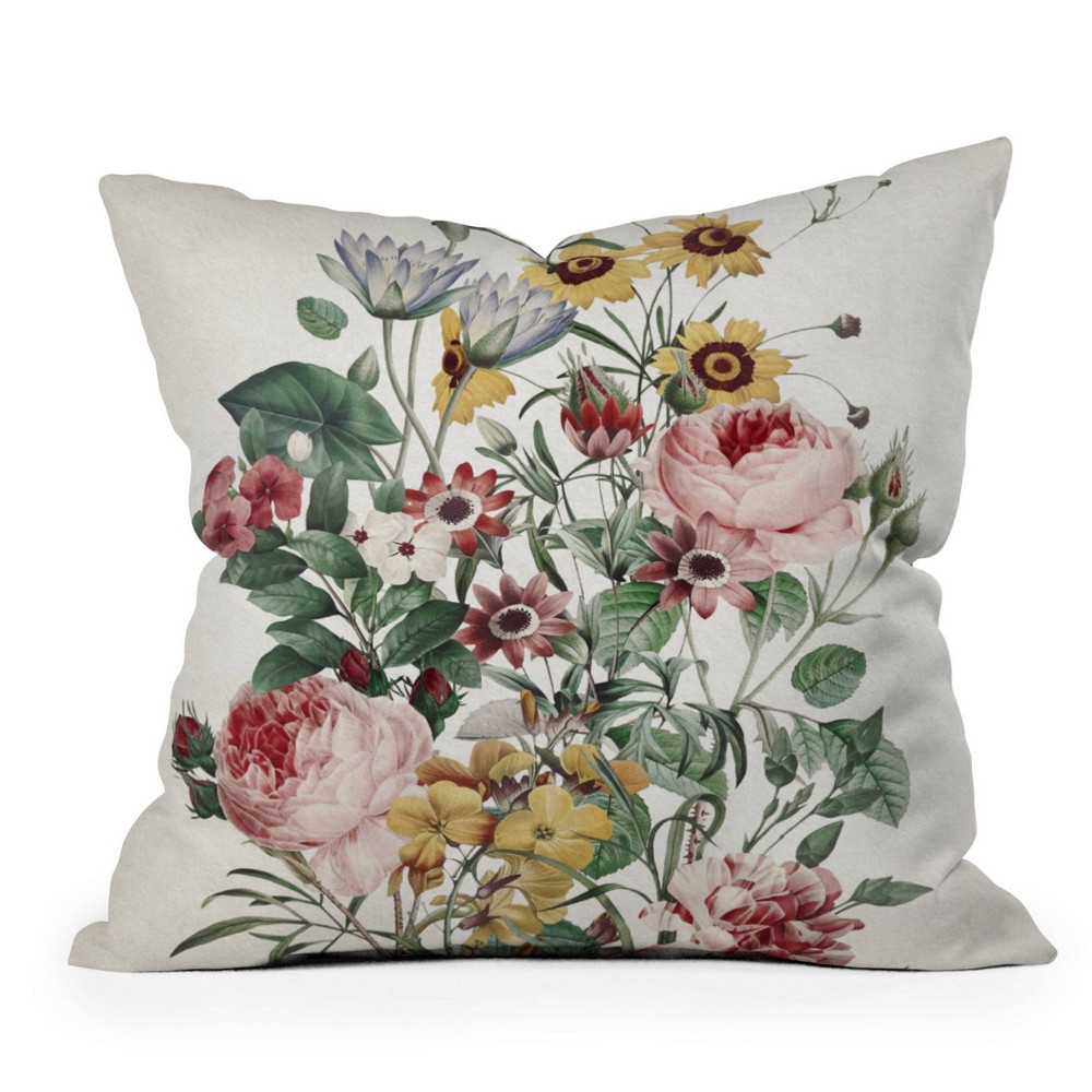 Photos - Pillow Deny Designs 16"X16" Burcu Korkmazyurek Romantic Garden Square Indoor Throw 