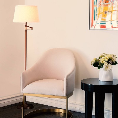 Caden Bronze 62" Extendable LED Floor Lamp with Fabric Shade
