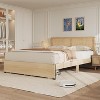 Platform Bed Frame, Bed Frame with Natural Rattan Headboard, Cane Bed Frame with 2 Storage Drawers, Noise Free, No Box Spring Needed - 4 of 4