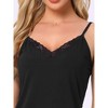 INSPIRE CHIC Women's Lingerie V Neck Lace Soft Cami Top with Shorts 2 Piece Pajama Sets - 4 of 4