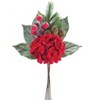 Hydrangea Pine Pick Set – 18.5"H Red & Christmas White Holiday Decorative Picks (Set of 2) Polyester Accents by Melrose - 3 of 3