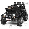 Infans 12V Kids Ride On Car 2 Seater Truck RC Electric Vehicle w/Storage Black - 2 of 4