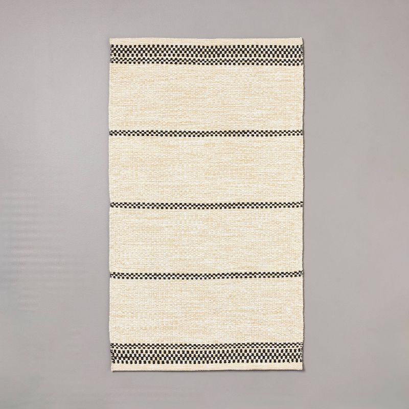 30"x50" Checkered Stripe Indoor/Outdoor Handmade Accent Rug - Hearth & Hand™ with Magnolia, 1 of 6
