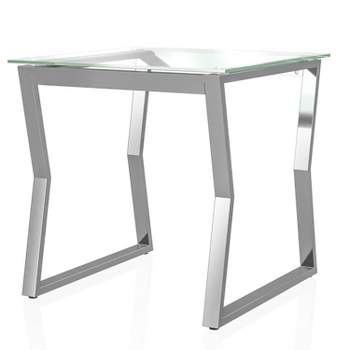 Lindria End Table with Tempered Glass Top - miBasics