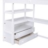 NicBex Twin Size Bunk Bed with Desk Loft Bed Bed Frame with Storage Racks, Drawers, Stairs, Guardrails, No Box Spring Required - 4 of 4