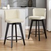 Beautyolove Faux Leather Upholstered Wooden Counter Height Bar Stool Swivel Counter Stool (Set of 2) - 2 of 4