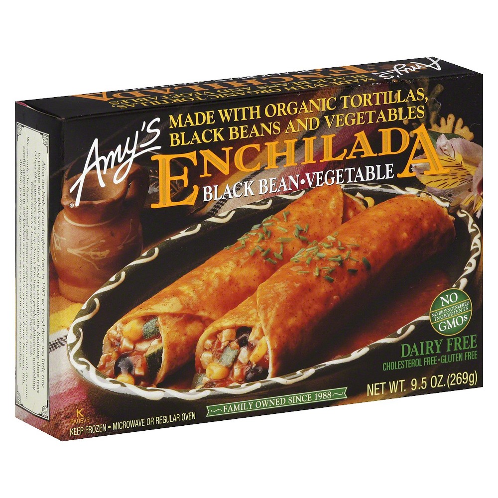 UPC 042272000814 product image for Amy's Organic Black Bean & Vegetable Frozen Enchilada - 9.5oz | upcitemdb.com