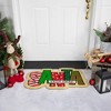 Northlight Red and Green "Santa Stop Here" Outdoor Christmas Doormat 18" x 30" - 2 of 4