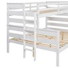 CAVINAS Twin XL over Queen Size Bunk Bed Convertible Wood Bed Frame with Guardrail and Ladder for Bedroom - 4 of 4