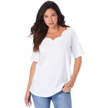 Women's Cutout Scalloped Lace V-neck Top - Cupshe : Target