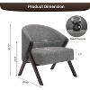 Accent Chair Mid Century Modern Chair PU Living Room Chairs with Wood Frame Comfy Upholstered Reading Side Chair Easy Assembly for Bedroom - 2 of 4