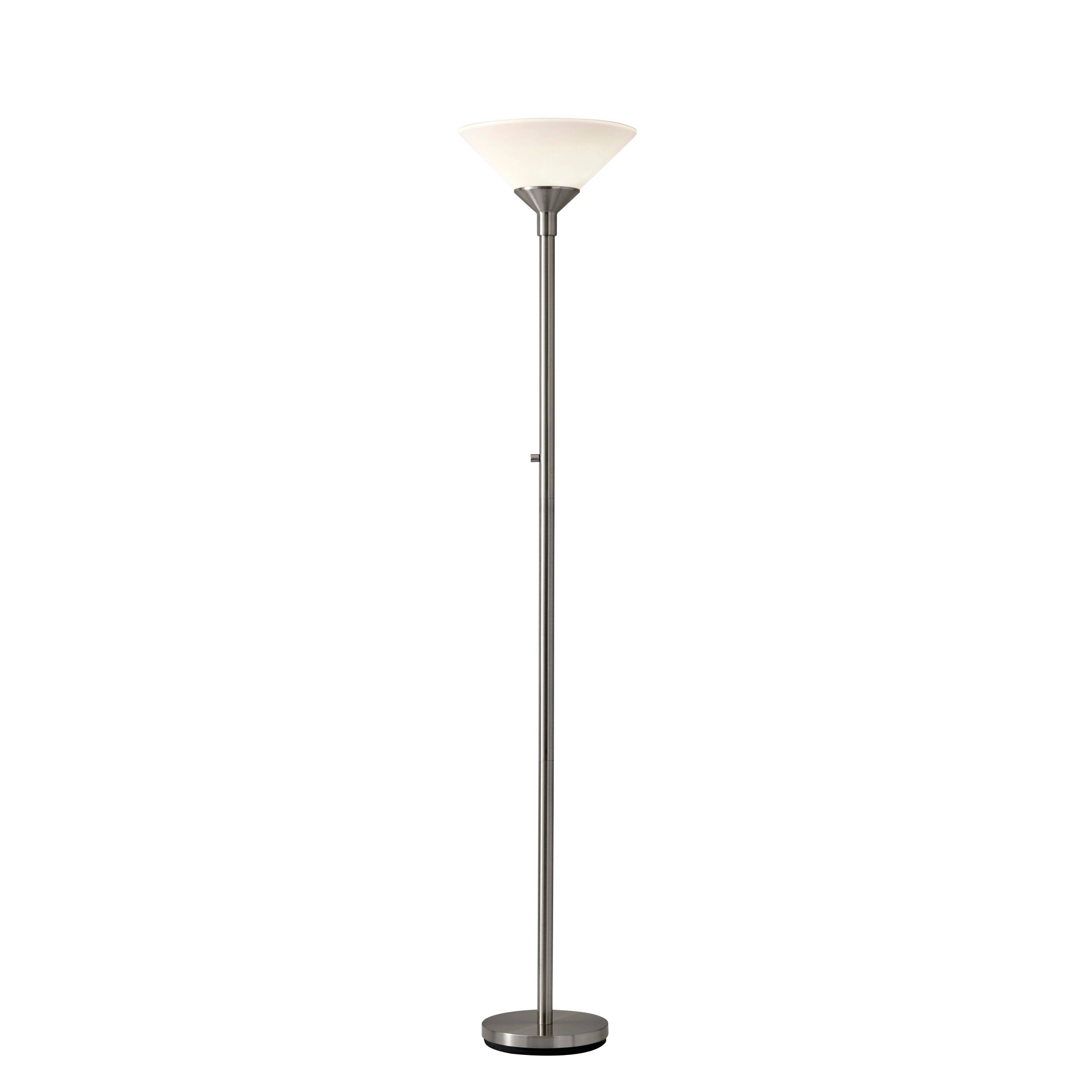 Aries Floor Lamp Gray - Adesso: Ambient Brushed Steel, High/Low Rotary Switch, ETL Listed