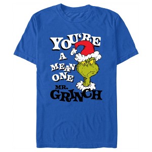 Men's Dr. Seuss Christmas Grinch You're a Mean One Portrait T-Shirt - 1 of 4