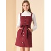 Allegra K Women's Classic Adjustable Strap A-Line Overall Denim Dress - 4 of 4
