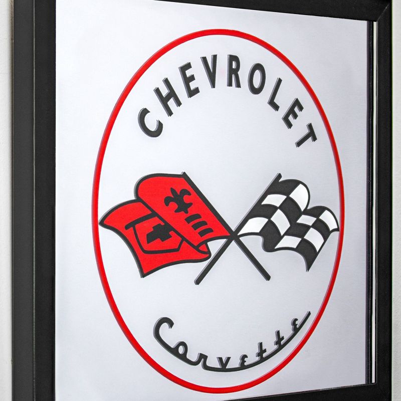 Chevrolet Corvette Printed Accent Mirror White/Red - American Art Decor, 4 of 6