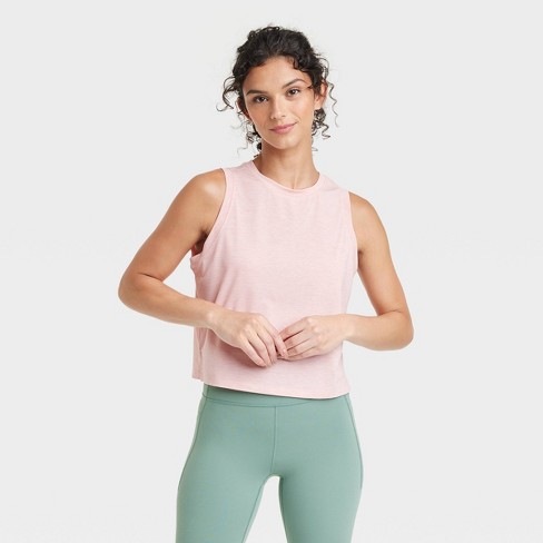 Women's Cropped Active Tank Top - All In Motion™ Coral Pink M : Target