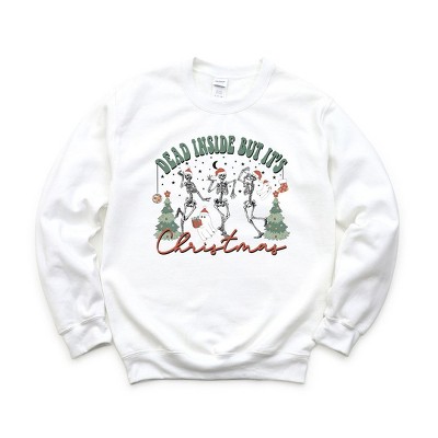 Simply Sage Market Women's Graphic Sweatshirt Dead Inside Christmas Skeletons