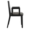 Modway Monarch Wood Dining Accent Armchair with Cane Back and Padded Seat in Black Black Gray – Mid-Century Dining Arm Chair with Rattan and Fabric - 4 of 4