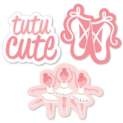 Big Dot of Happiness Tutu Cute Ballerina - DIY Shaped Ballet Birthday Party or Baby Shower Cut-Outs - 24 Count