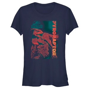 Juniors Womens Jurassic World: Dominion Pyroraptor Dinosaur Portrait T-Shirt - 1 of 4