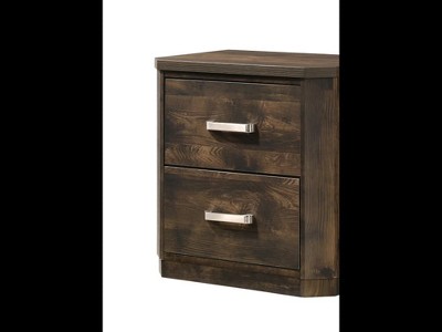 Elettra Transitional Rustic Walnut 2-Drawer Nightstand