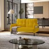 Okak Modern Corduroy Tufted 2-Seater Loveseat Sofa with Sturdy Metal Feets,Upholstered Armchair Sofa Couch for Living Room,Apartment - 2 of 4