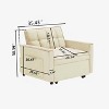 MAYEERTY Foldable Futon Sofa Bed - Adjustable Back with Wheels & Strap, Compact Versatile Design for Small Spaces White - 4 of 4
