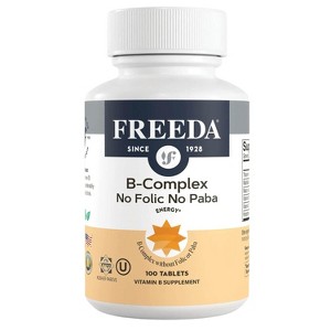 Freeda Super B Complex – No Folic Acid or PABA, Kosher Vitamin B Supplement for Men & Women - 1 of 4