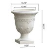 Syemin Outdoor Planters with Special Design, Novely Flower Planter Pot for Garden, Courtyard, Patio, White，16.75"*16.75"*20.25" - 3 of 4