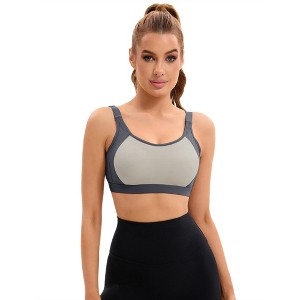 INSPIRE CHIC Women's Contrasting Colors Adjustable Straps Workout Fixed Cup U Back Sports Bras - 1 of 4