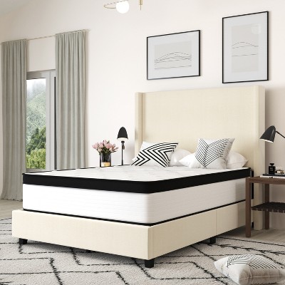 Merrick Lane 12 Inch Extra Firm Hybrid Pocket Spring & CertiPUR-US Certified Foam Mattress in a Box