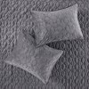 Sapphtopaz King/California King Bedding Comforter Set Elegant Velvet Cotton Geometric Quilting Quilt Set 3 Piece 1 Quilt, 2 Pillow Shams, Gray - 3 of 4