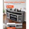 VEVOR TV Stand for TVs up to 65 inch, Farmhouse Entertainment Center with Light Strip, Wooden TV Cabinet Storage with Glass Doors, Gray - 4 of 4