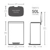 LunaLulinlk 13.2 Gallon and 3.2 Gallon Trash Can Combo, Rectangular Shape Step Can Combo - Matte Gray - 3 of 4