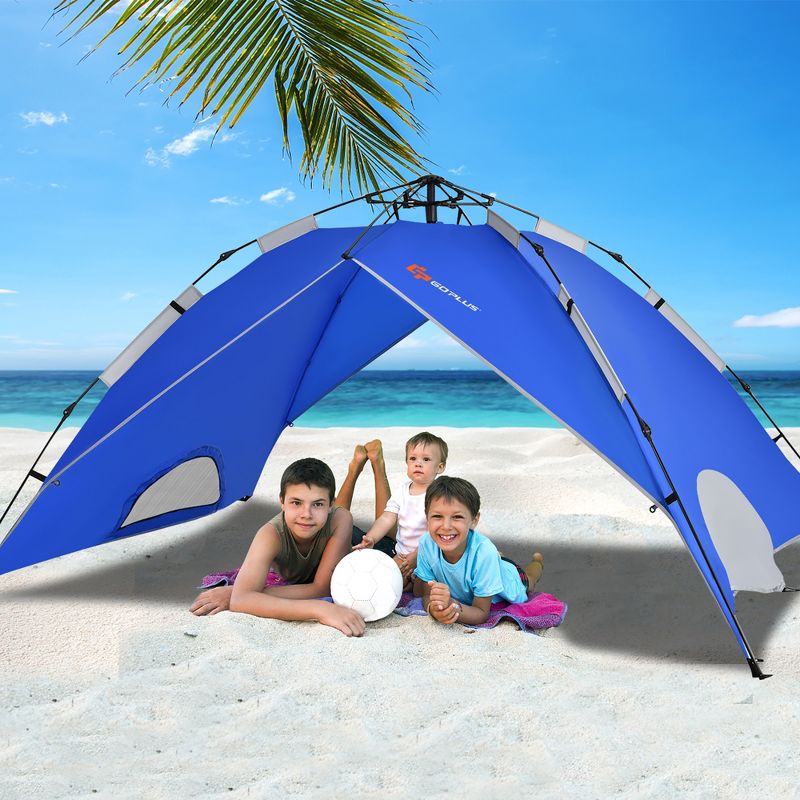 Costway 4 Person Instant Pop-up Camping Tent 2-in-1 Double-Layer Waterproof Tent, 5 of 11