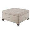 CAVINAS 29.5" Square Tufted Storage Ottoman Bench,Footstool with Soft-Close Lid and Hidden Compartment,Storage Bench for Living Room,Bedroom - 2 of 4