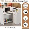 PAKASEPT L-Shaped Reception Desk with Lights and Glass Display Shelf, Front Desk with Drawer and Cabinet, Counter Table, White - 4 of 4