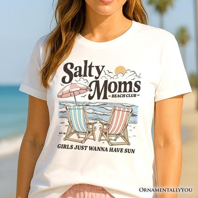 Salty Moms Beach Club T-Shirt, Retro Summer Tee for Ocean Loving Mothers| OrnamentallyYou