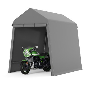 Carport Portable Storage Shed Outdoor Tarp Sheds with Roll-Up Door, Bike Shed Storage Tent for Motorcycle, Garden Tools - 1 of 4