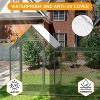 Large Metal Chicken Coop with Run, Outdoor Wire Mesh Poultry Cage with Spire Shaped, 210D Anti-Uv Rain Cloth, Animal House for Backyard - 3 of 4
