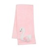 Bedtime Originals Blossom Pink/White Swan Coral Fleece Baby Blanket - 3 of 4