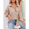 Womens Corduroy Shirts Casual Long Sleeve Button Down Blouses Tops - 3 of 4