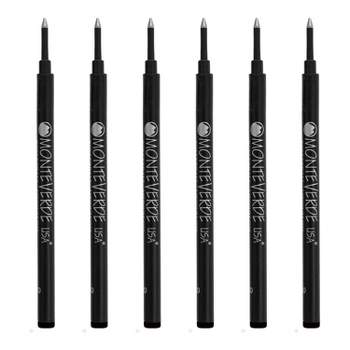 Monteverde Rollerball Pen Refill Medium Point Black Ink 6 Pack (G233BK)