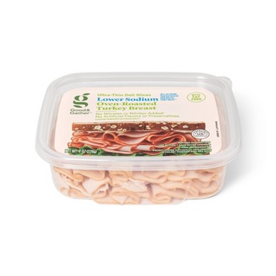 Lower Sodium Oven Roasted Turkey Breast Ultra-Thin Deli Slices - 8oz - Good & Gather™