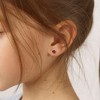 Girls' CZ Heart Solitaire Screw Back Sterling Silver Earrings - In Season Jewelry - 3 of 4
