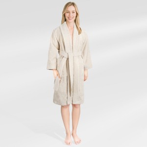 American Soft Linen Women’s 100% Cotton Terry Bathrobe – Soft, Absorbent, Quick Dry Turkish Robes for Women Quality - 1 of 4