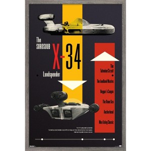 Trends International Star Wars: Moving At Lightspeed - Landspeeder Framed Wall Poster Prints - 1 of 4
