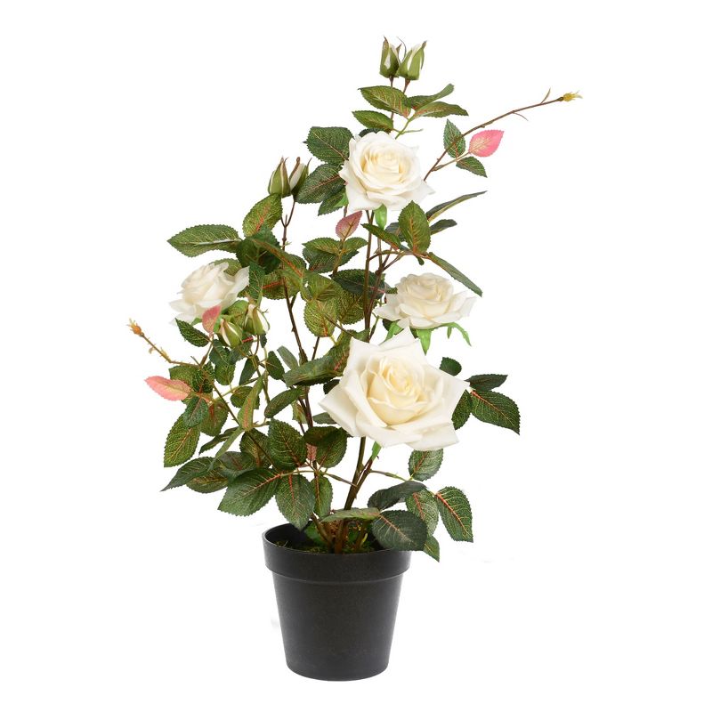 Vickerman 21" Artificial Rose Plant in Pot, 1 of 4