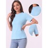 Allegra K Women's Casual Round Neck Basic Textured Summer T-Shirt - 2 of 4