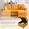 Sofa Couch Modern Storage Ottoman USB Charging for Living Room 76.38" Wide Yellow-3irtyhousy - 3 of 4